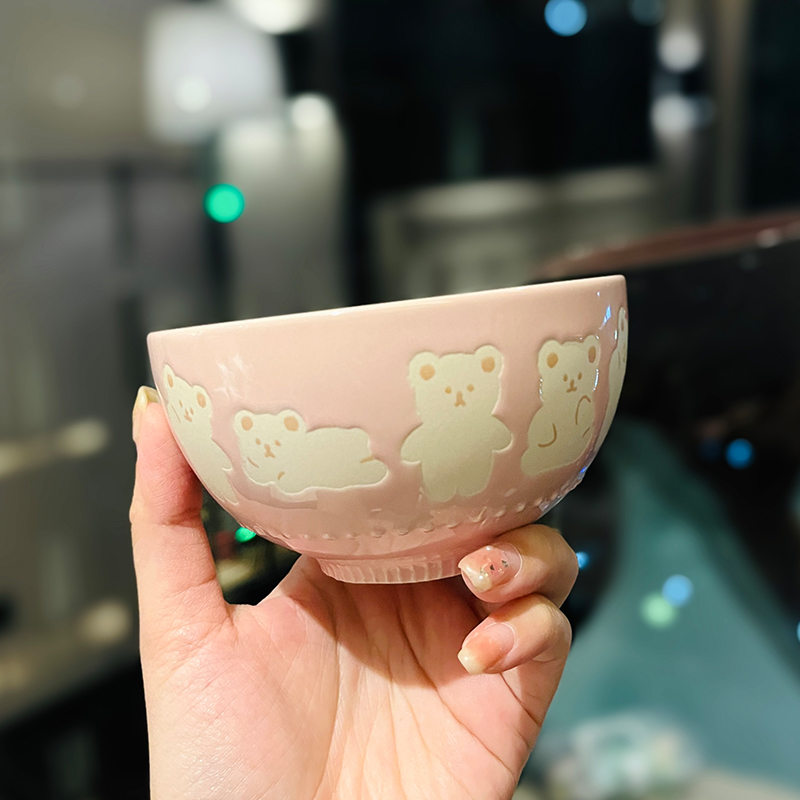 Japanese-Style Cat Ceramic Rice Bowl, Cute Home Use Bowl for Girls, INS Children's Feeding Bowl, Adorable Kitchen Decor Japanese-Style Cat Ceramic Rice Bowl, Cute Home Use Bowl for Girls, INS Children's Feeding Bowl, Adorable Kitchen Decor