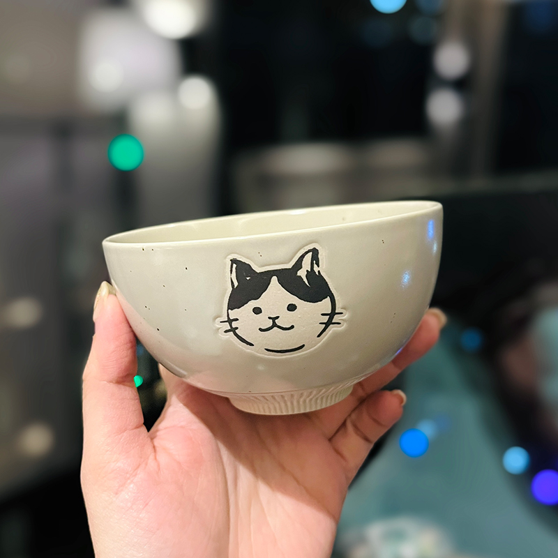 Japanese-Style Cat Ceramic Rice Bowl, Cute Home Use Bowl for Girls, INS Children's Feeding Bowl, Adorable Kitchen Decor Japanese-Style Cat Ceramic Rice Bowl, Cute Home Use Bowl for Girls, INS Children's Feeding Bowl, Adorable Kitchen Decor