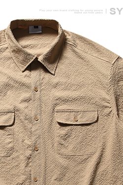 Japanese-Style Checkered Drop Shoulder Short-Sleeve Shirt with Double Pockets - Unisex Youth Jacket for 90s and Y2K Fashion