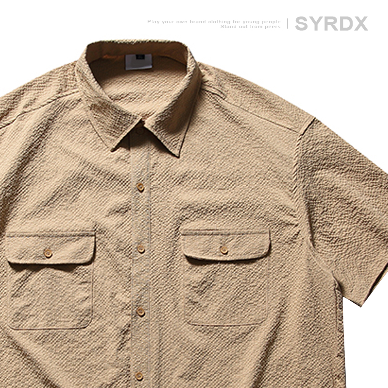 Japanese-Style Checkered Drop Shoulder Short-Sleeve Shirt with Double Pockets - Unisex Youth Jacket for 90s and Y2K Fashion Japanese-Style Checkered Drop Shoulder Short-Sleeve Shirt with Double Pockets - Unisex Youth Jacket for 90s and Y2K Fashion