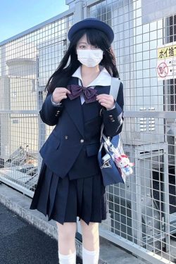 Japanese Style College Wind Uniform Set - Women's Spring JK Jacket with Pudding Bear Design - Cute and Trendy Outfit for Y2K Fashion Lovers