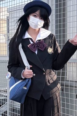 Japanese Style College Wind Uniform Set - Women's Spring JK Jacket with Pudding Bear Design - Cute and Trendy Outfit for Y2K Fashion Lovers