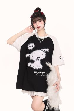 Japanese-Style Cute Sweet Dog Short-Sleeve T-Shirt for Women - Loose-Fitting Summer 2025 Trend, Youthful Look
