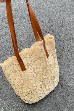 Japanese Style Fairy Lace Single-Shoulder Tote Bag - 2023 Korean Version, Large Capacity, Versatile Artistry for Summer
