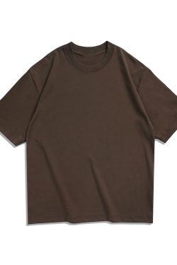 Japanese-Style Heavyweight 260g Loose Short-Sleeve T-Shirt for Men and Women - Summer City Boy Casual College Tee