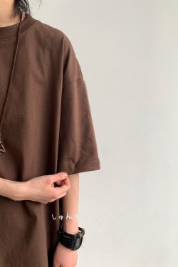 Japanese-Style Heavyweight 260g Loose Short-Sleeve T-Shirt for Men and Women - Summer City Boy Casual College Tee