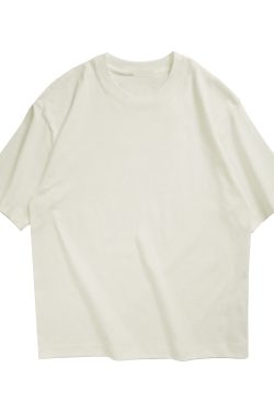 Japanese-Style Heavyweight 260g Loose Short-Sleeve T-Shirt for Men and Women - Summer City Boy Casual College Tee