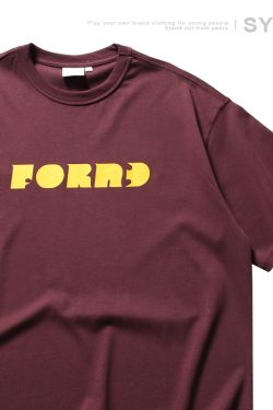 Japanese Style Letter Print Dark Green Short Sleeve T-Shirt for Men - Heavyweight 90s American Trendy Spring/Summer Fashion