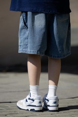 Japanese-Style Loose Denim Shorts for Men with Big Pockets - Summer City Boy Five-Point Casual Fashion