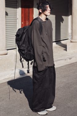 Japanese-Style Loose Drawstring Wide-Leg Work Pants for Men - Summer Harajuku Fashion, Trendy Casual Trousers