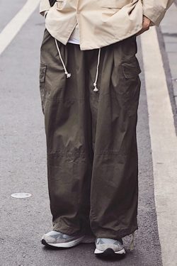 Japanese-Style Loose Drawstring Wide-Leg Work Pants for Men - Summer Harajuku Fashion, Trendy Casual Trousers