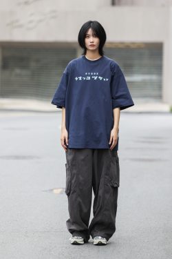 Japanese Style Loose Fit Summer T-Shirt for Men – Fun Printed Short Sleeve Round Neck Tee, Versatile 90s-Inspired Fashion