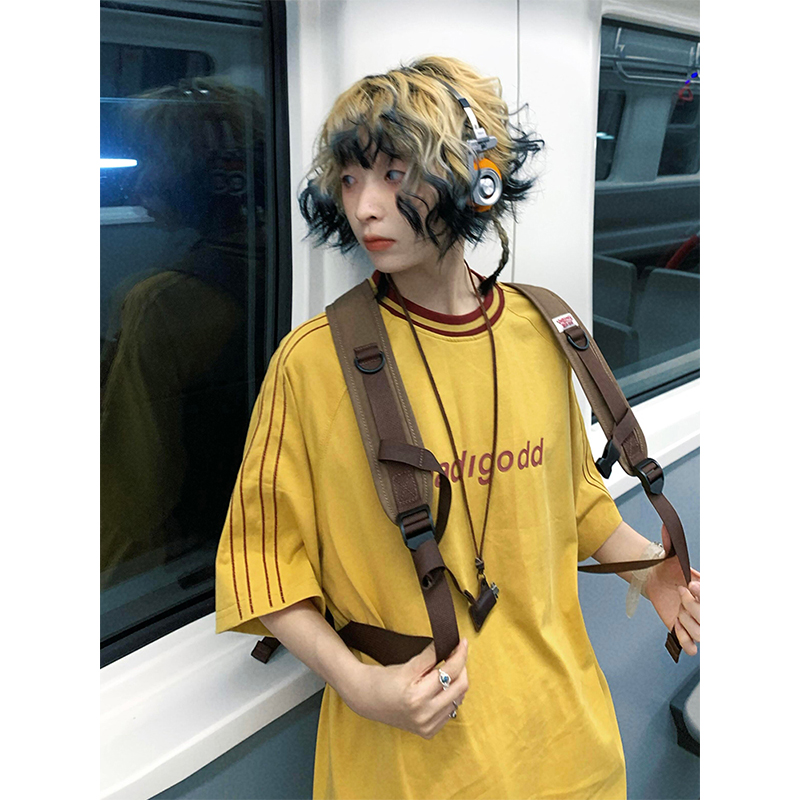 Japanese-Style Loose Short Sleeve Women's Color-Blocking Letter Print Raglan T-Shirt - Casual Summer Top Japanese-Style Loose Short Sleeve Women's Color-Blocking Letter Print Raglan T-Shirt - Casual Summer Top