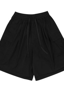 Japanese-Style Loose Wide-Leg Work Shorts for Men - Trendy Summer Couple's Fashion, Casual Comfort, Y2K Inspired