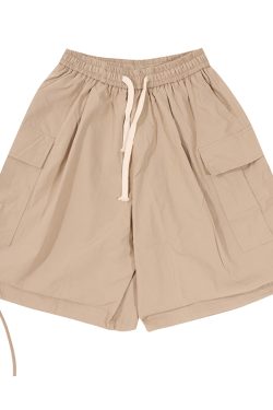 Japanese-Style Loose Wide-Leg Work Shorts for Men - Trendy Summer Couple's Fashion, Casual Comfort, Y2K Inspired