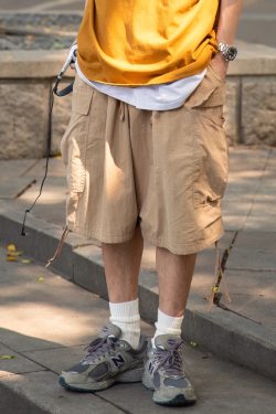 Japanese-Style Loose Wide-Leg Work Shorts for Men - Trendy Summer Couple's Fashion, Casual Comfort, Y2K Inspired