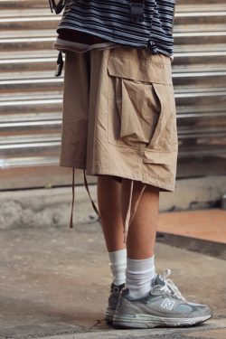 Japanese-Style Loose Wide-Leg Work Shorts for Men - Trendy Summer Couple's Fashion, Casual Comfort, Y2K Inspired