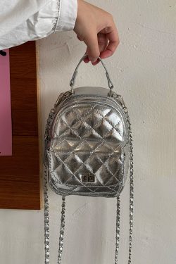 Japanese-Style Mini Backpack with High-End Quilted Chain Design, Unique Fashion Accessory for Trendy Styles