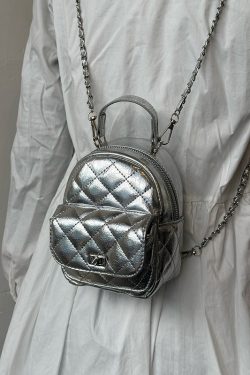 Japanese-Style Mini Backpack with High-End Quilted Chain Design, Unique Fashion Accessory for Trendy Styles