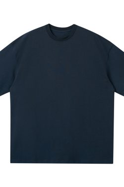 Japanese-Style Minimalist Heavyweight 250g Solid Color Short-Sleeve Men's T-Shirt - Loose Fit, Versatile Pure Cotton, Casual Wear