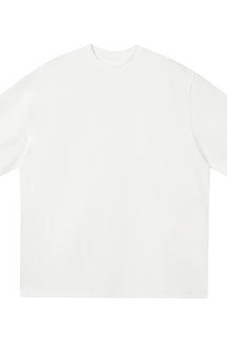 Japanese-Style Minimalist Heavyweight 250g Solid Color Short-Sleeve Men's T-Shirt - Loose Fit, Versatile Pure Cotton, Casual Wear