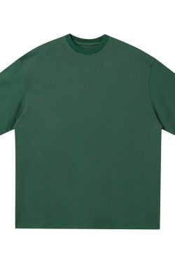 Japanese-Style Minimalist Heavyweight 250g Solid Color Short-Sleeve Men's T-Shirt - Loose Fit, Versatile Pure Cotton, Casual Wear