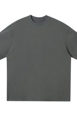 Japanese-Style Minimalist Heavyweight 250g Solid Color Short-Sleeve Men's T-Shirt - Loose Fit, Versatile Pure Cotton, Casual Wear