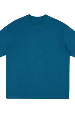 Japanese-Style Minimalist Heavyweight 250g Solid Color Short-Sleeve Men's T-Shirt - Loose Fit, Versatile Pure Cotton, Casual Wear