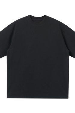 Japanese-Style Minimalist Heavyweight 250g Solid Color Short-Sleeve Men's T-Shirt - Loose Fit, Versatile Pure Cotton, Casual Wear