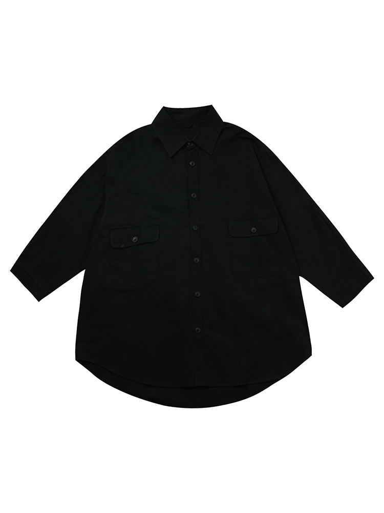 Japanese-Style Oversized Mid-Length Long Sleeve Shirt Jacket for Men - Casual 90s Inspired Fashion Japanese-Style Oversized Mid-Length Long Sleeve Shirt Jacket for Men - Casual 90s Inspired Fashion