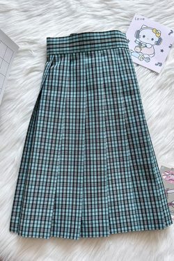 Japanese Style Pleated JK Skirt - Women's High Waist Slim Short Skirt, Luo Yan Pudding Bear Design, Y2K Aesthetic