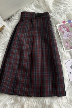 Japanese Style Pleated JK Skirt - Women's High Waist Slim Short Skirt, Luo Yan Pudding Bear Design, Y2K Aesthetic