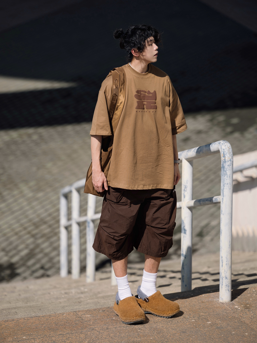 Japanese-Style Printed Short-Sleeve T-Shirt for Men - Casual Loose Round Neck Summer Tee Japanese-Style Printed Short-Sleeve T-Shirt for Men - Casual Loose Round Neck Summer Tee