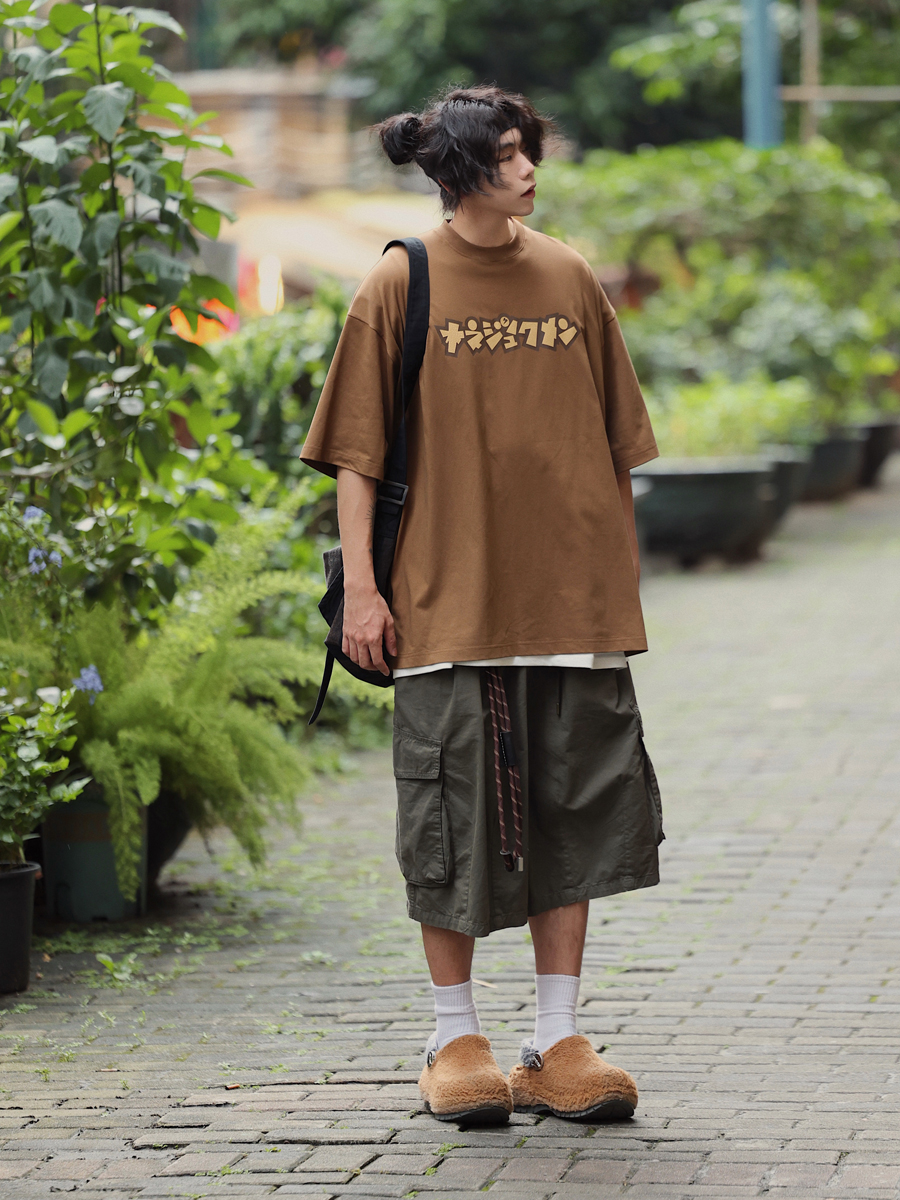 Japanese Style Printed Short-Sleeve T-Shirt for Men - Trendy Loose Casual Tee, Summer Fashion Essential Japanese Style Printed Short-Sleeve T-Shirt for Men - Trendy Loose Casual Tee, Summer Fashion Essential