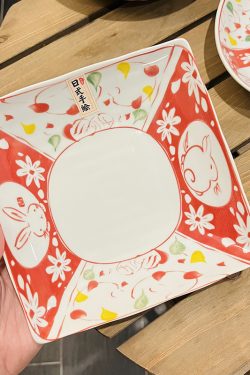 Japanese-Style Rabbit Ceramic Rice Bowl Set - 4.5-Inch Underglaze Ramen Hat Tableware for New Year Gift