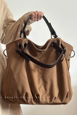 Japanese-Style Retro Canvas Bag - Large Capacity Multifunctional Shoulder Crossbody Tote for Students and Commuters
