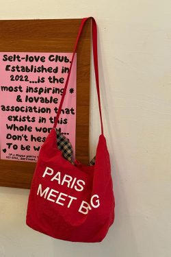 Japanese-Style Retro Double-Sided Color-Block Canvas Tote Bag - Large Capacity Commuter Shoulder Crossbody Bag for Students