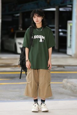 Japanese-Style Retro Loose Pocket Work Pants for Men and Women, Summer Street Fashion Casual Wide-Leg Cropped Trousers