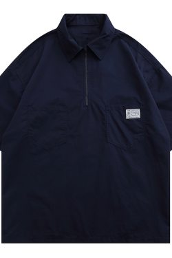 Japanese-Style Retro Loose Polo Shirt for Men and Women - Unisex Casual Short Sleeve T-Shirt, Summer City Boy Trend