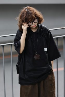 Japanese-Style Retro Loose Polo Shirt for Men and Women - Unisex Casual Short Sleeve T-Shirt, Summer City Boy Trend