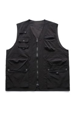 Japanese-Style Retro Multi-Pocket Vest for Men and Women - Casual Loose Sleeveless Layering Outerwear for Spring and Autumn