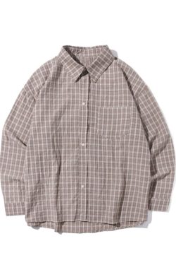 Japanese-style Retro Plaid Long Sleeve Shirt Jacket for Men and Women, Unisex Loose Fit, Versatile City Boy Style for Spring and Autumn