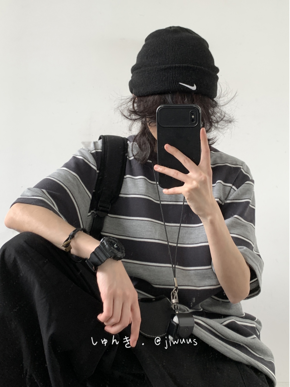 Japanese-Style Retro Striped Round Neck Short Sleeve T-Shirt for Summer, Unisex Loose College Style Half-Sleeve Top Japanese-Style Retro Striped Round Neck Short Sleeve T-Shirt for Summer, Unisex Loose College Style Half-Sleeve Top