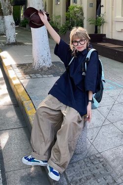 Japanese-Style Retro Summer Short-Sleeve Unisex Polo Shirt - Loose Fit City Boy Half-Sleeve Top