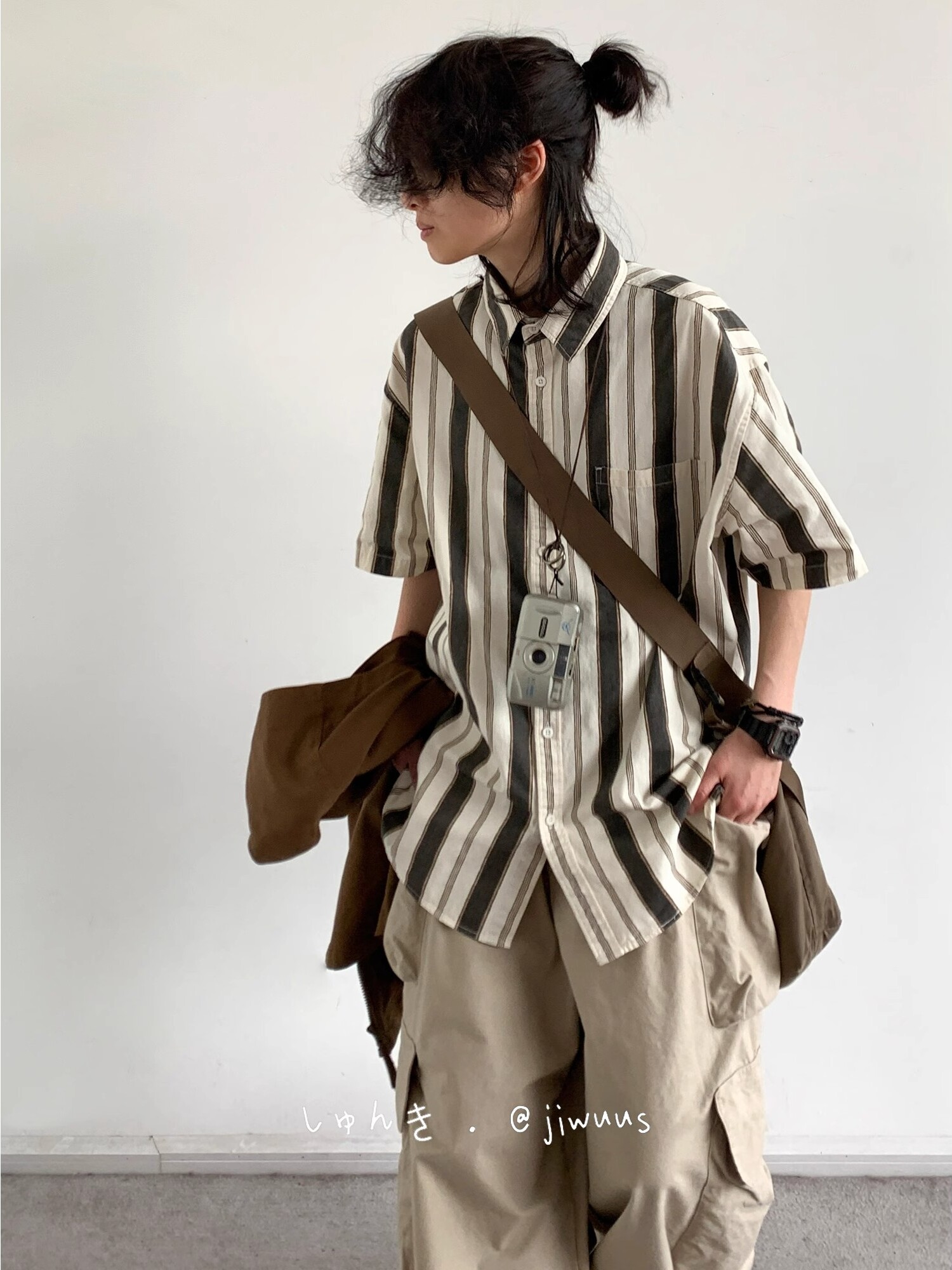 Japanese-Style Retro Vertical Striped Short Sleeve Shirt - Vintage Loose Casual Couple Top for Summer Trend Japanese-Style Retro Vertical Striped Short Sleeve Shirt - Vintage Loose Casual Couple Top for Summer Trend