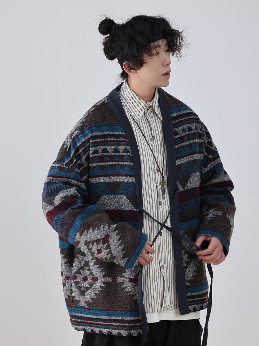 Japanese-Style Reversible Coat, Men's Tang Suit Jacket, New Chinese Ethnic Cardigan Robe, Niche Fashion Outerwear Japanese-Style Reversible Coat, Men's Tang Suit Jacket, New Chinese Ethnic Cardigan Robe, Niche Fashion Outerwear