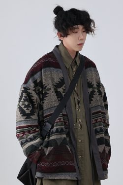 Japanese-Style Reversible Coat, Men's Tang Suit Jacket, New Chinese Ethnic Cardigan Robe, Niche Fashion Outerwear
