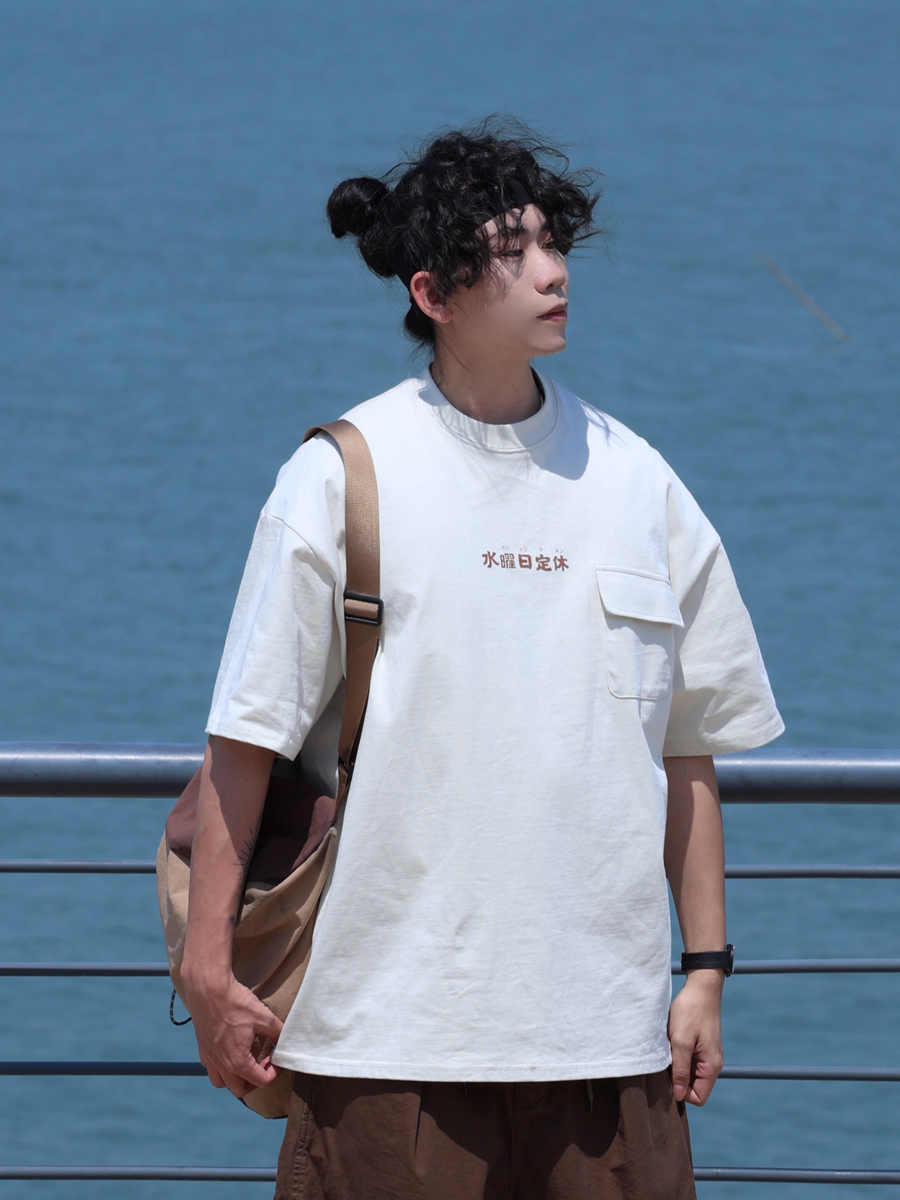 Japanese-Style Round Neck Printed Short Sleeve T-Shirt for Men - Casual 2025 Summer Couple Tee, Y2K Fashion Japanese-Style Round Neck Printed Short Sleeve T-Shirt for Men - Casual 2025 Summer Couple Tee, Y2K Fashion