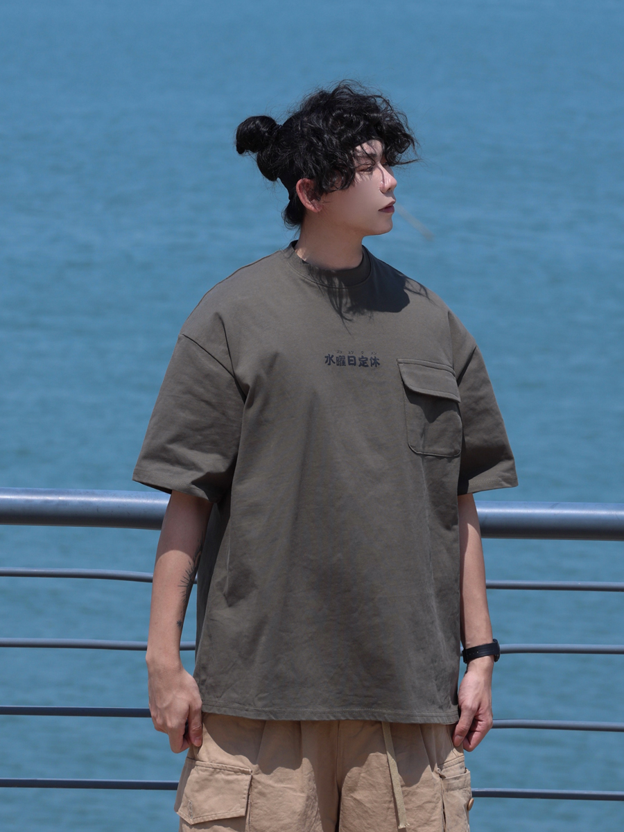 Japanese-Style Round Neck Printed Short Sleeve T-Shirt for Men - Casual 2025 Summer Couple Tee, Y2K Fashion Japanese-Style Round Neck Printed Short Sleeve T-Shirt for Men - Casual 2025 Summer Couple Tee, Y2K Fashion