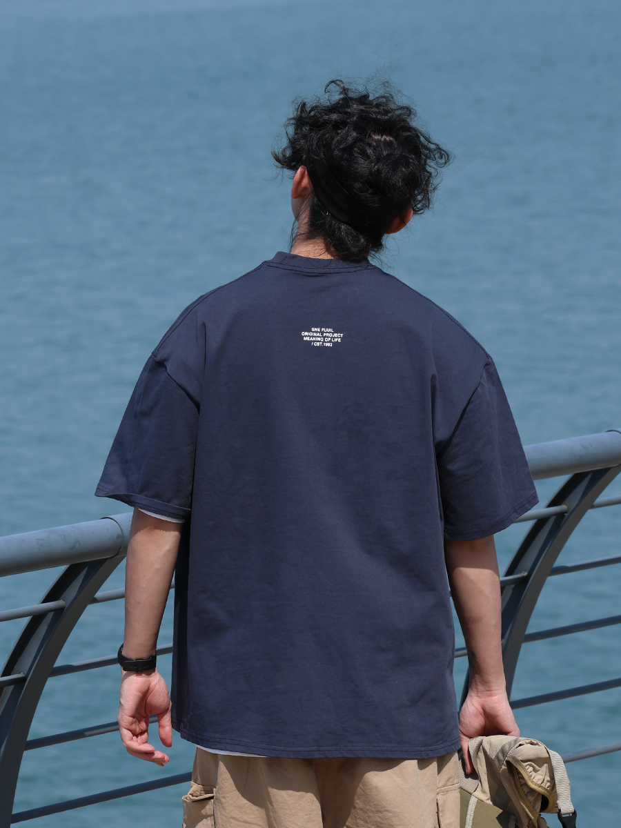 Japanese-Style Round Neck Printed Short Sleeve T-Shirt for Men - Casual 2025 Summer Couple Tee, Y2K Fashion Japanese-Style Round Neck Printed Short Sleeve T-Shirt for Men - Casual 2025 Summer Couple Tee, Y2K Fashion